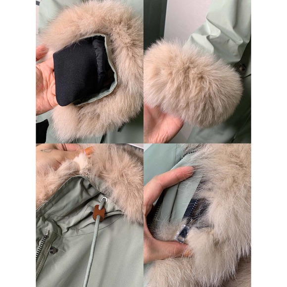NEW MR& MRS style rabbit and fox fur parker coat - Picture 13 of 14